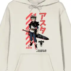Black Clover Asta, Katakana, and Title Logo Adult Sand Graphic Hoodie