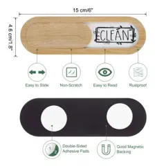 Unique Bargains Kitchen Hotel Indicator Wood Clean Dirty Sign Oval Dishwasher Magnet