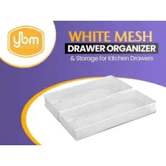 YBM Home Silver Mesh Drawer and Desk Organizer Tray, Pack of 2