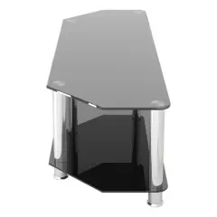 Glass Shelves TV Stand for TVs up to 65" - Silver/Black