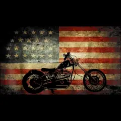 Men's Design By Humans July 4th American Vintage Motorcycle Flag By littlesenh1 Tank Top