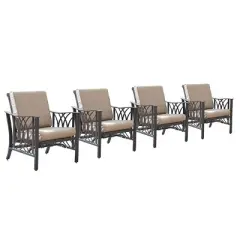 4pk Aluminum Outdoor Deep Seating Club Chairs - Copper/Tan - Oakland Living