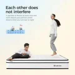 Luck Live 12-inch foam hybrid mattress Queen, Euro top, individually wrapped coils, medium soft, CertiPUR-US