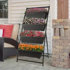 Pure Garden Raised Garden Beds Rectangular Steel Outdoor Planter Pots