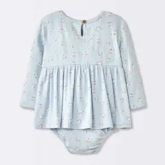 Baby Girls' Floral Skirted Bodysuit - Cloud Island&trade; Blue