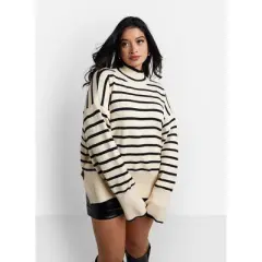 Rebdolls Women's Madison Knit Striped Oversized Sweater