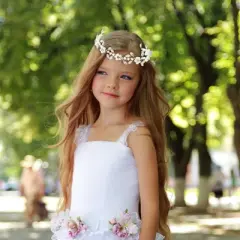 Unique Bargains Women's Flower Headpiece Silver Tone 1 Pc