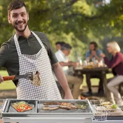 KTMBDW Portable BBQ Charcoal Grill, Stainless Steel Folding Portable BBQ Tool Kits for Outdoor Cooking Camping Hiking Picnics Tailgating Backpacking