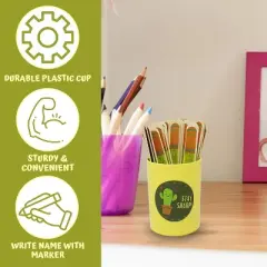 4E's Novelty 36 pcs Cactus Flip Sticks with Storage Cup, Flip Name Sticks Student Grouping Stick, Classroom Teacher Supplies