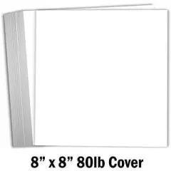 Hamilco 8x8 White Scrapbook Cardstock Paper 80lb Cover Card Stock 100 Pack