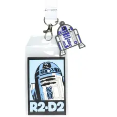 Star Wars R2-D2 Robot Droid Lanyard ID Badge Holder With 2.5" Rubber Charm