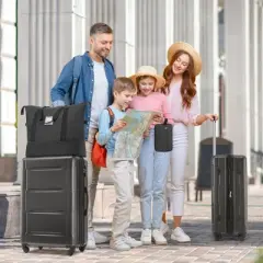 NAYSAYE Luggage 2 Piece Set with Duffel Bag Expandable Spinner Wheels Lightweight TSA Lock for Travel, Dark Gray, 18"*12.2"*28.3"