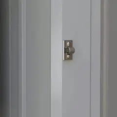 Resenkos Storage Garden Shed,Garden Sheds,4' x 7.7' Lean to Garden Storage Shed, Outdoor Metal Tool House with Lockable Door Vents Brown