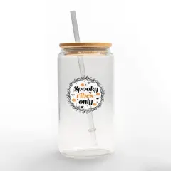 Creative Products Spooky Vibes Only 16 oz. Glass Can Cup