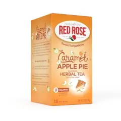 Red Rose Sweet Temptations Dessert Tea Caramel Apple Pie,Herbal Tea, 18 Count Pack of 6