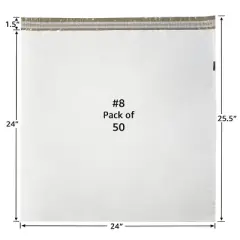 UOFFICE 50 Poly Mailers Bags 24x24" - #8 Envelopes Self-Sealing