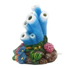 Unique Bargains Aquarium Tank Decoration Bubble Maker Blue Starfish Ornament 5.12"x5.12"x6.3"