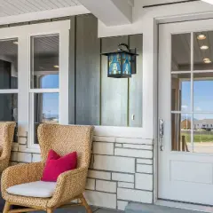 River of Goods 11.75" 1-Light Aqua Mission Style Outdoor Wall Lantern Sconce Bronze : ETL Listed, Metal & Glass