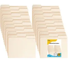 Enday File Folders Letter Size, 1/3 Cut Tabs File Folders, Folders for School Home Office Documents Organization