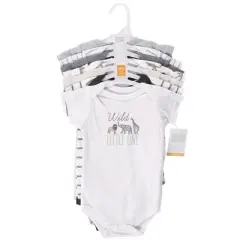 Hudson Baby Infant Unisex Cotton Bodysuits, Modern Neutral Safari