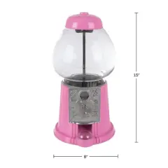 Great Northern Popcorn 15" Vintage Metal and Glass Gumball Machine - Pink