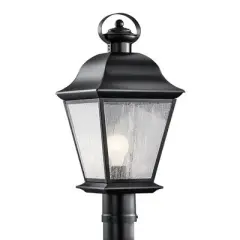 Mount Vernon 19.5" 1 Light Outdoor Post Light with Clear Seeded Glass in Black