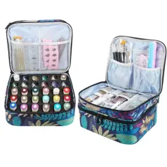 Unique Bargains Nail Storage Bag Gel Polish 30 Bottles Double-layer Organizer Case Multicolor