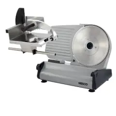 NESCO 8.6" Food Slicer: Stainless Steel Electric Kitchen Slicer, 180W, Blade Guard, Silver