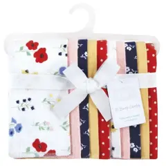 Hudson Baby Infant Girl Cotton Flannel Burp Cloths, Wildflower, One Size
