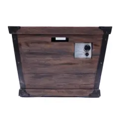 32-Inch Square Outdoor Fire Pit Table With Built-In Propane Storage And Wood-Look Concrete Top