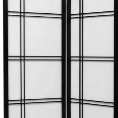 6 ft. Tall Double Cross Shoji Screen - Black (3 Panels)