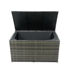 Cesicia Outdoor Storage Box, 200 Gallon Wicker Patio Deck Boxes with Lid, for Kids Toys, Pillows, Towel
