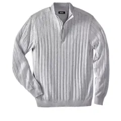 KingSize Men's Big & Tall QUARTER ZIP MOCK NECK LIGHTWEIGHT SWEATER