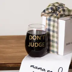 Don't Judge Wine Glass 18 oz