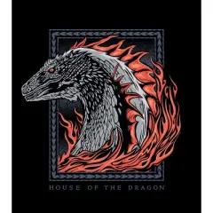 House Of The Dragon Dragon Portrait Art Junior's Black Boyfriend Crop T-shirt
