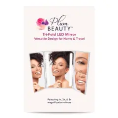 Plum Beauty Foldable LED Lighted Mirror Beauty Tool - 1ct