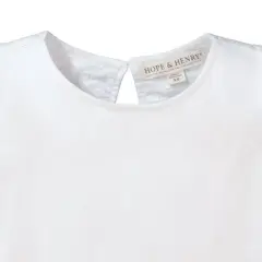 Hope & Henry Girls' Organic Cotton Knit Top with Woven Flutter Sleeves, Kids