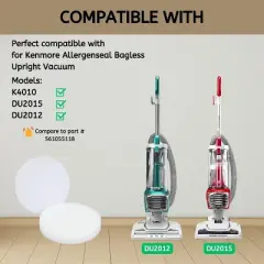 Nispira K4010 Replacement Foam Filters Compatible with Kenmore Models K4010, DU2015, DU2012 AllergenSeal Bagless Upright Vacuum Cleaner, 9 Packs