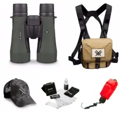 Vortex 10x50 Diamondback Roof Prism Binoculars with Glasspak Harness Case Bundle