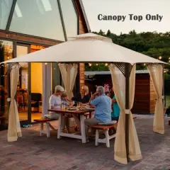 10' x 12' Patio Gazebo Replacement Top Cover 2-Tier Canopy CPAI-84 Outdoor