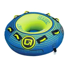 O'Brien Super Le Tube 70 Inch 2 Person Dual Rider Inflatable PVC Boat Towable Water Inner Tube w/ 340 Pound Maximum Weight Capacity, Blue