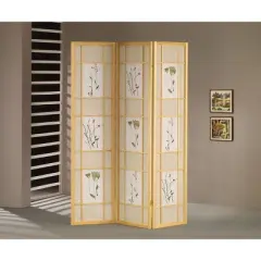 3 Panel Room Divider Natural - Ore International