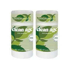 Clean Age Sandalwood AHA Solid Deodorant for Teens - 2.25oz/2pk