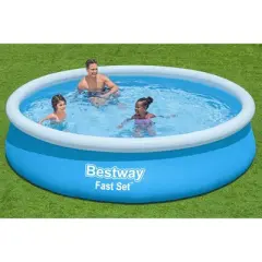 Bestway Fast Set &ndash; 12' Inflatable Round Pool with Filter Pump, Family Swimming