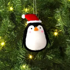 Christmas Felted Wool Penguin Ornament with Santa Hat - Wondershop&trade;