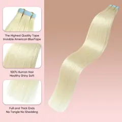 Jessie's Wig 16-26 Inch Tape In Hair Extensions 50g For Women Thin Hair Straight #60 20 Pcs/Pack