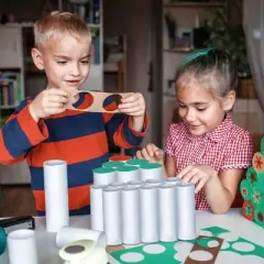 Bright Creations 50 Pack Empty Toilet Paper Rolls for Crafts, 2 Sizes Cardboard Tubes, Bulk White Craft Cylinders for DIY Projects