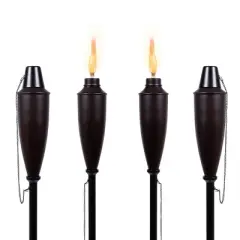BirdRock Home 4 Pack Outdoor Garden Torches - Oil Rubbed Bronze