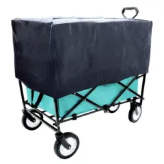 FURNIinspire Outdoor Serving Carts 360lbs Foldable Wagon Cart Beach Wagon Utility Cart Wagon Grocery Cart for Fishing, Blue, 35.04"*21.65"*38.98"