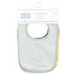 Hudson Baby Unisex Baby Rayon from Bamboo Bib with Waterproof Lining 10pk, Mint Orange, One Size